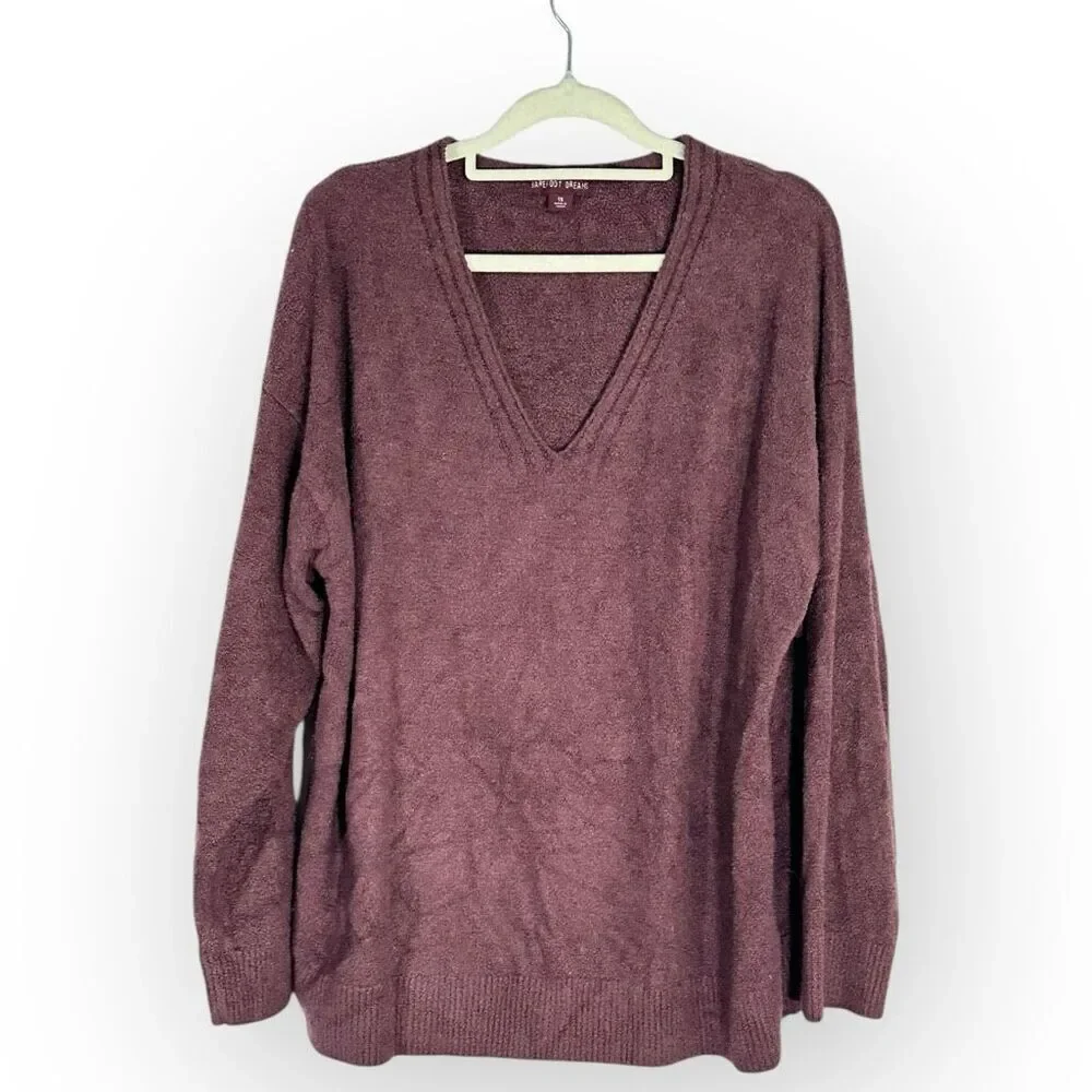 Barefoot Dreams CozyChic Ultra Lite Knit V-Neck Pullover Sweater Women's Size 1X